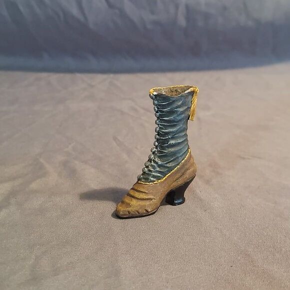 Miniature Vintage Victorian Boot Resin Women High Heel Shoe Figurines - Picture 2 of 9